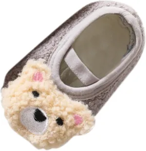 2 T Boys and Girls Cartoon Character Pattern Warm Toddler Shoes Indoor Floor Socks Non Slip Girl Shoes Size 2