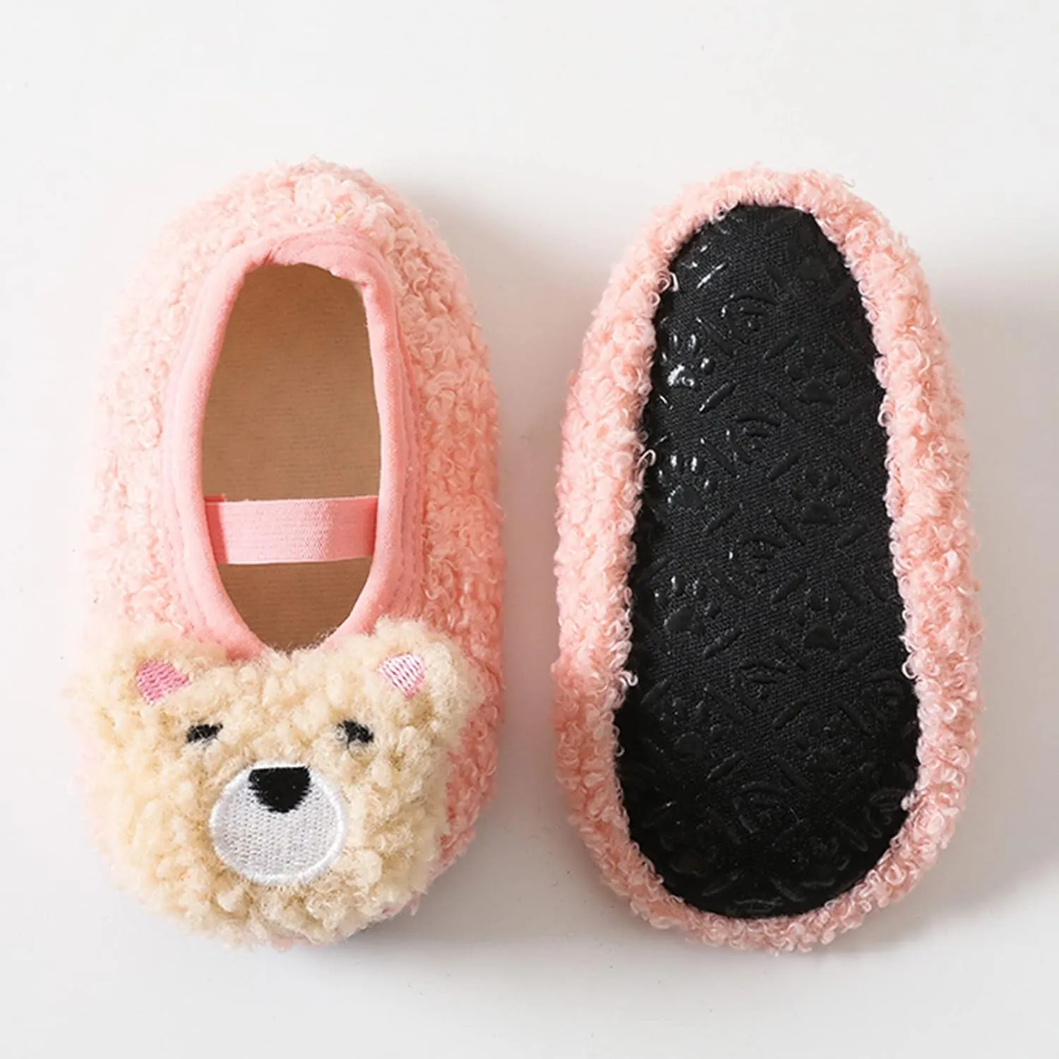 2 T Boys and Girls Cartoon Character Pattern Warm Toddler Shoes Indoor Floor Socks Non Slip Girl Shoes Size 2