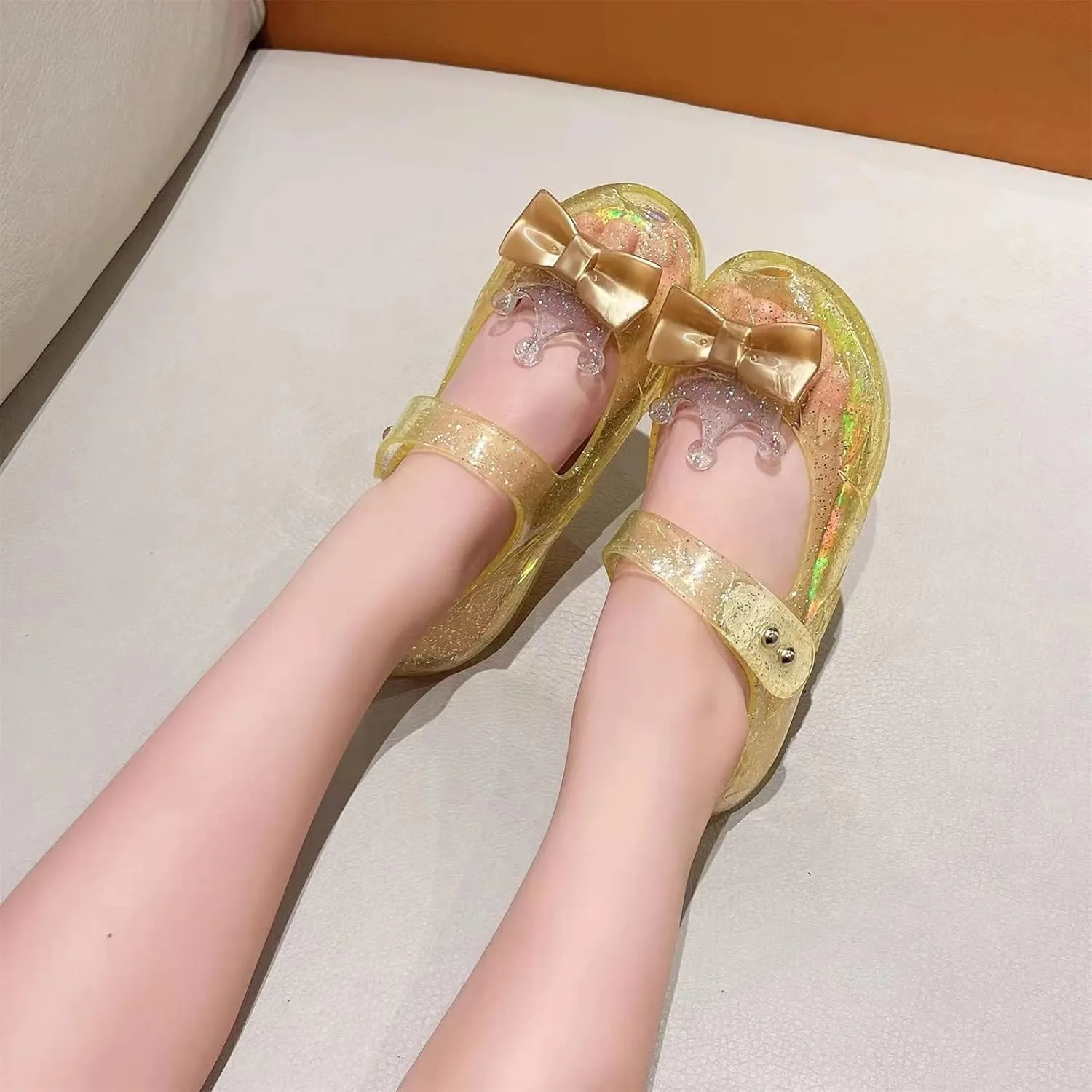 5 Apparel Girls Shoes Crown Flash Diamond Crystal Soft Sole Non Slip Sandals Jelly Dance Shoes Princess Shoes Neutral Baby Shoes
