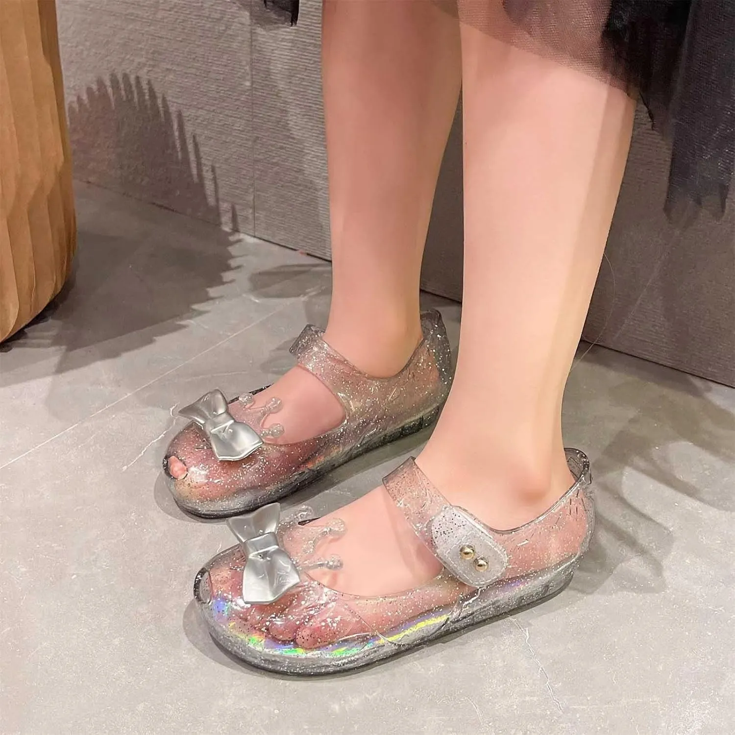 5 Apparel Girls Shoes Crown Flash Diamond Crystal Soft Sole Non Slip Sandals Jelly Dance Shoes Princess Shoes Neutral Baby Shoes