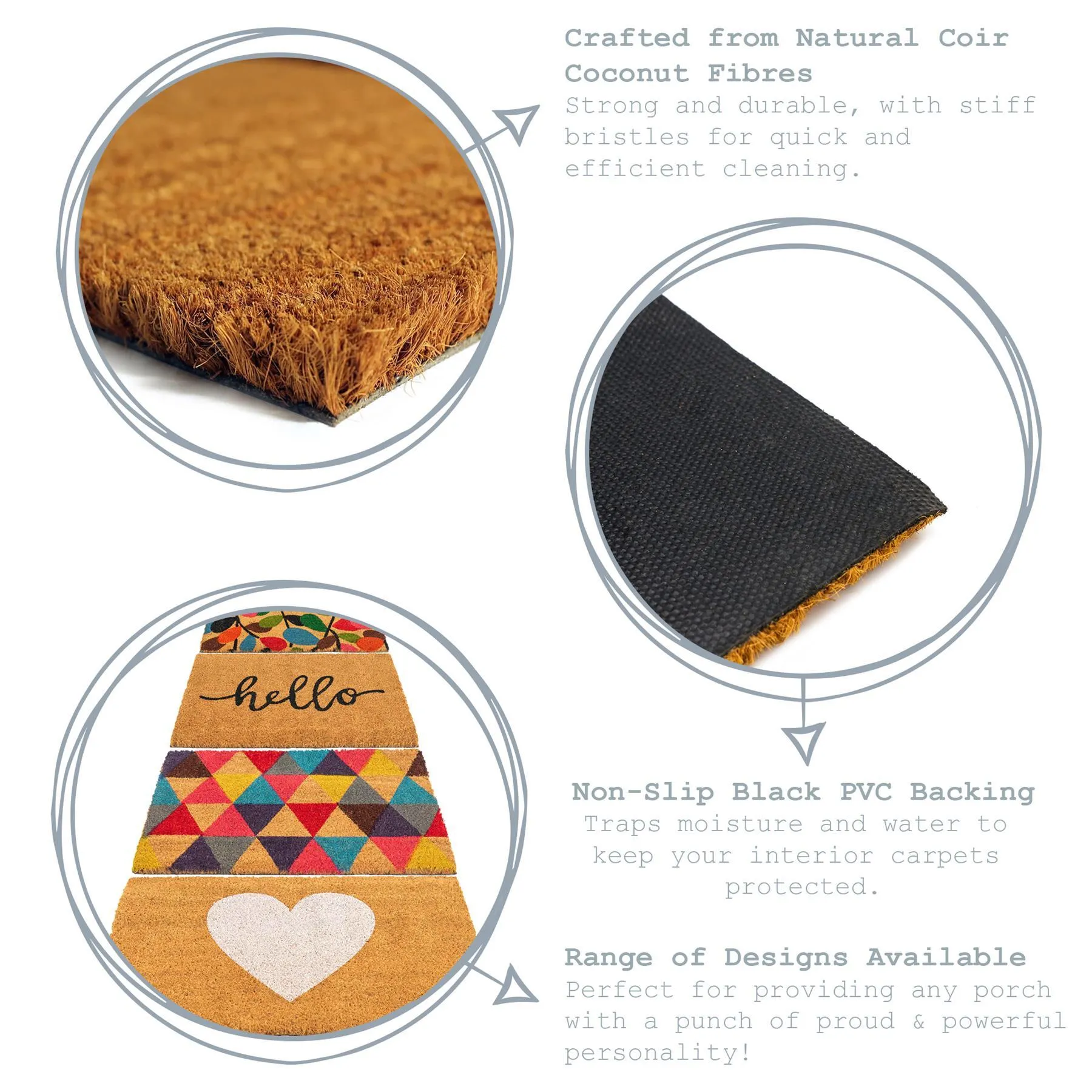 60cm x 40cm Union Jack Coir Door Mat - By Nicola Spring