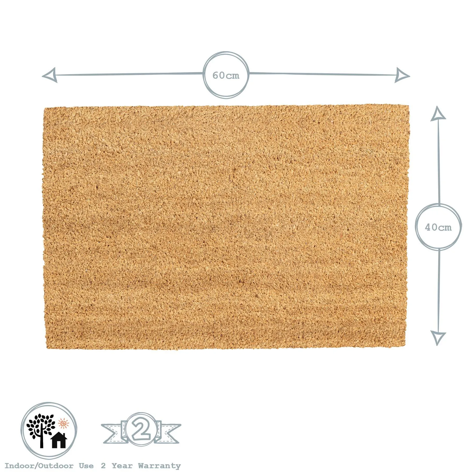 60cm x 40cm Union Jack Coir Door Mat - By Nicola Spring