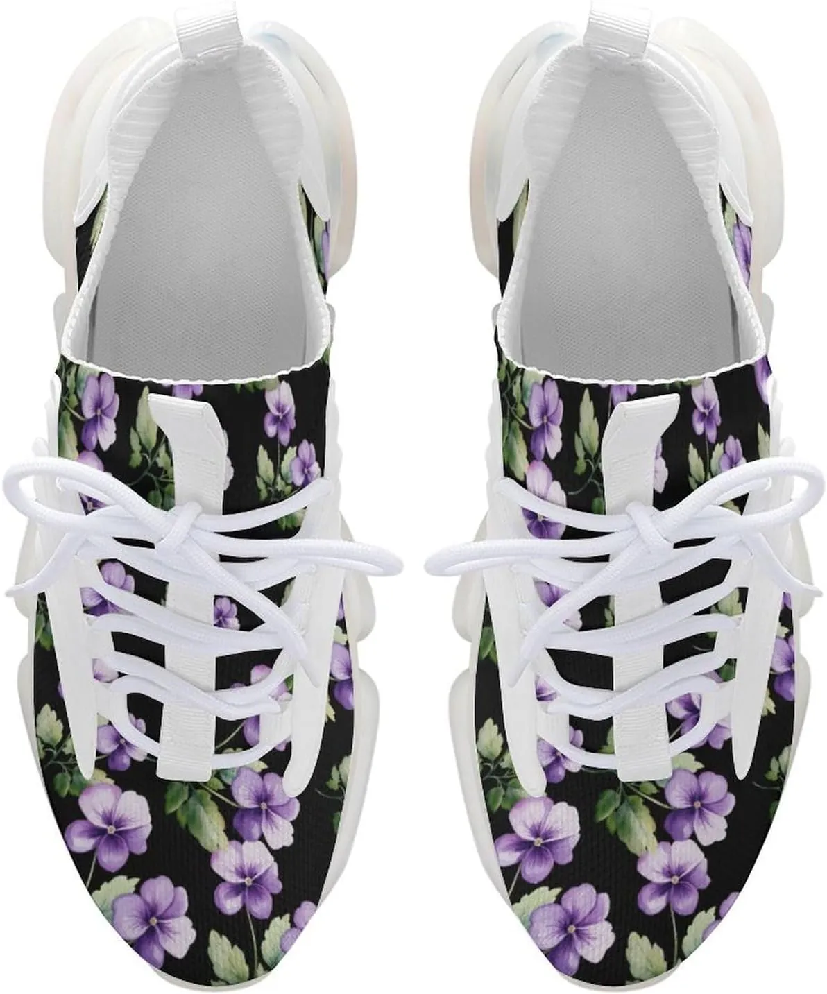 African Violet Flower Mens Sneakers Running Shoes Lightweight Athletic Shoes for Jogging Walking Gym
