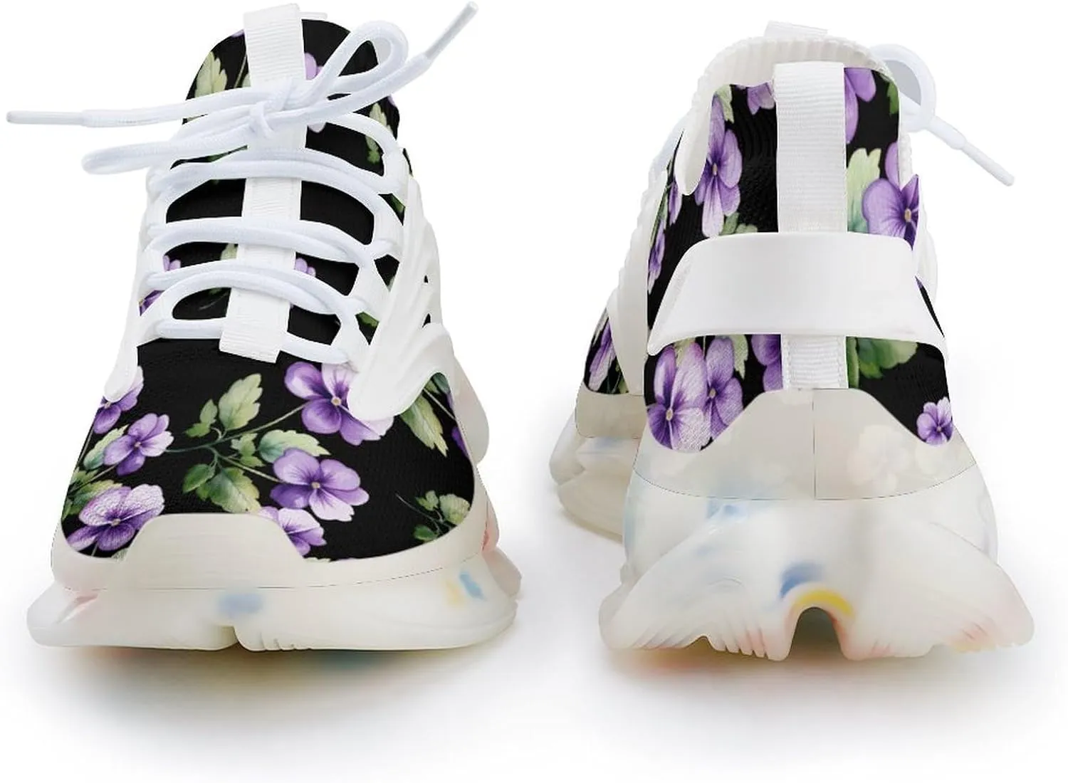 African Violet Flower Mens Sneakers Running Shoes Lightweight Athletic Shoes for Jogging Walking Gym