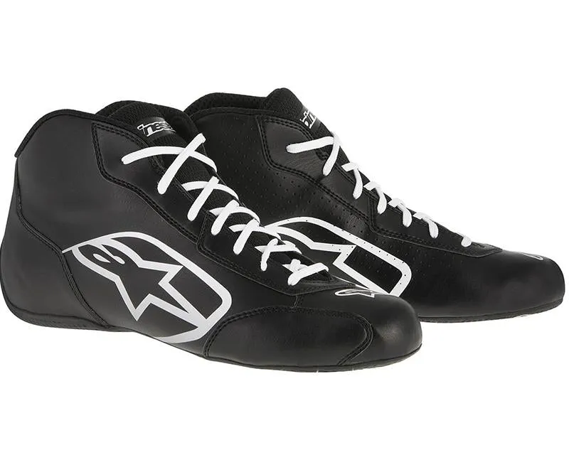 ALPINESTARS TECH 1-KSTART SHOE BLACK WHITE SZ 3.5