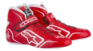 ALPINESTARS TECH 1-Z SHOES RED/WHITE SZ 5 SFI 3.3 LVL 5/FIA KANGAROO LEATHER