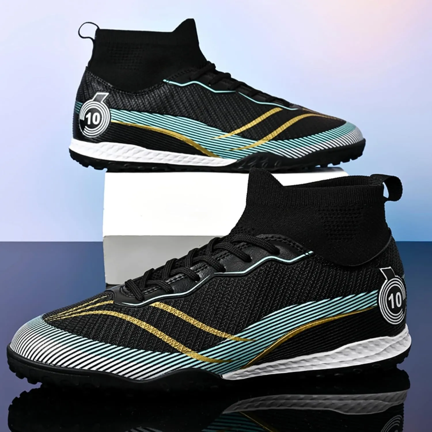 AMZ BSHIDA Soccer Cleats for Mens Turf Soccer Shoes Indoor Football Training Sneaker Size 6.5-11.5