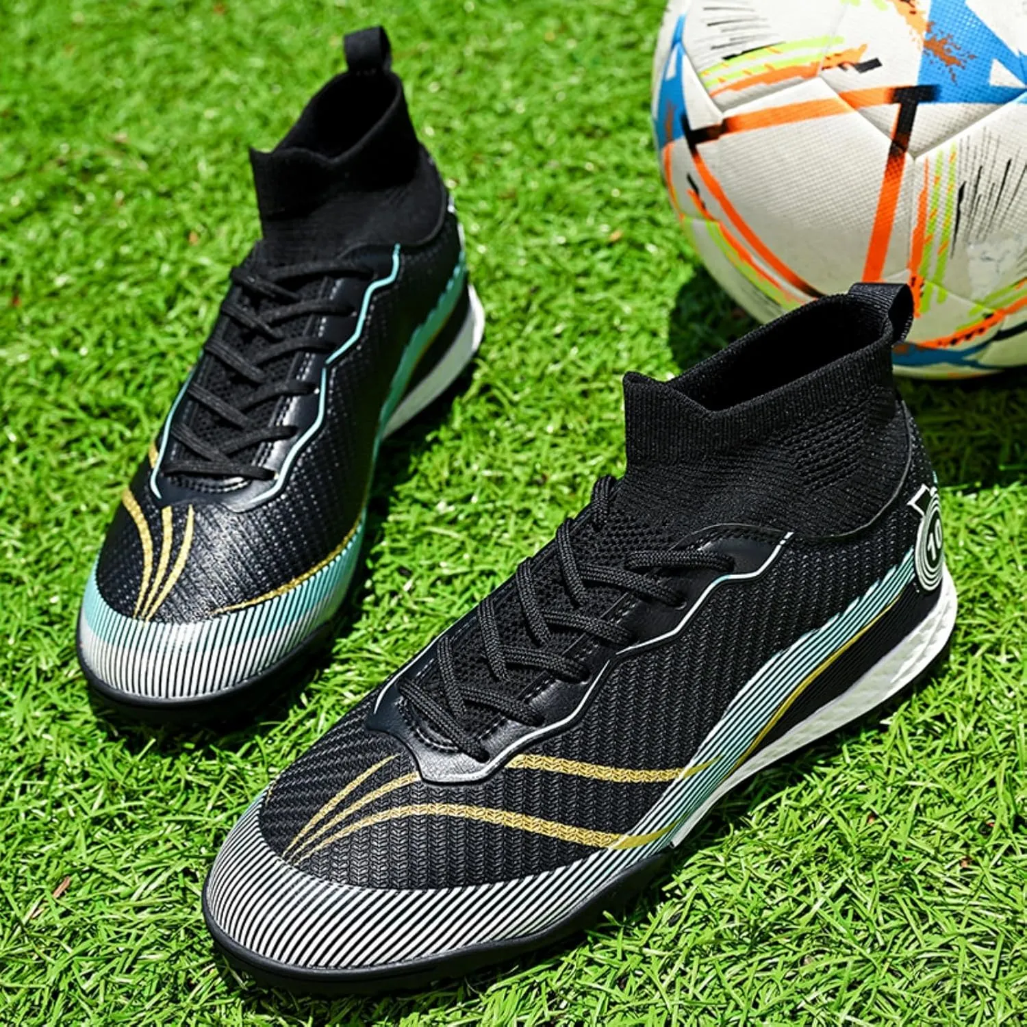 AMZ BSHIDA Soccer Cleats for Mens Turf Soccer Shoes Indoor Football Training Sneaker Size 6.5-11.5