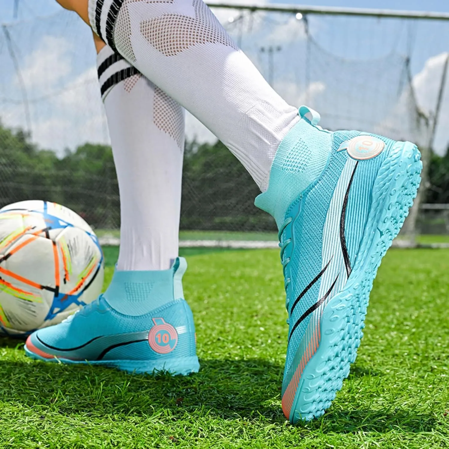 AMZ BSHIDA Soccer Cleats for Mens Turf Soccer Shoes Indoor Football Training Sneaker Size 6.5-11.5