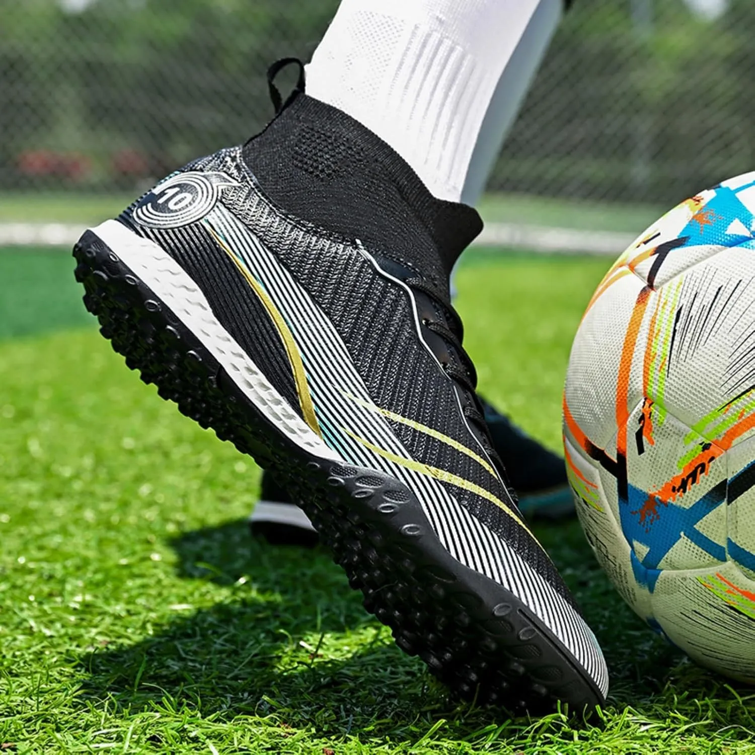 AMZ BSHIDA Soccer Cleats for Mens Turf Soccer Shoes Indoor Football Training Sneaker Size 6.5-11.5