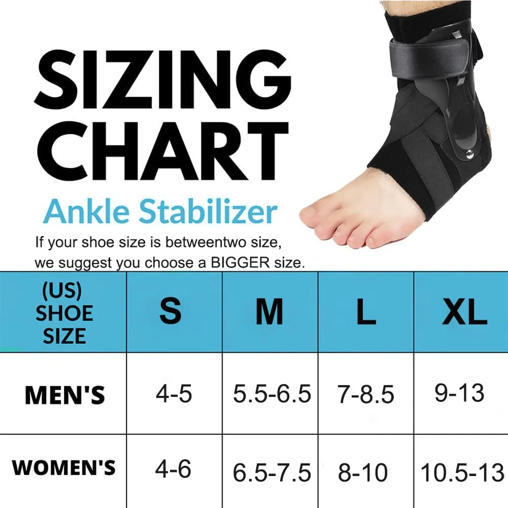 Ankle Brace for Sprained Ankle, Ankle Support Brace with Side Stabilizers for Men & Women , Ankle Splint Stabilizer Volleyball, Basketball, Ankle Supports for Women (Update M) Update Medium