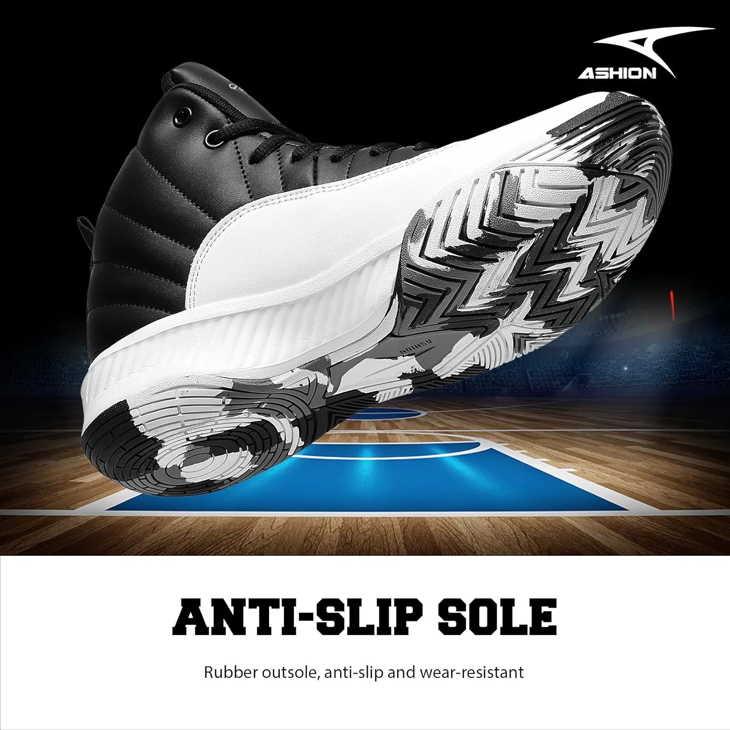 ASHION Unisex Kids Basketball Shoes Boys Air High Top Sneakers Girls Breathable Non-Slip Athletic Shoes Little Kid/Big Kid