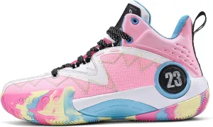 ASHION Unisex Kids Basketball Shoes Boys Air High Top Sneakers Girls Breathable Non-Slip Athletic Shoes Little Kid/Big Kid