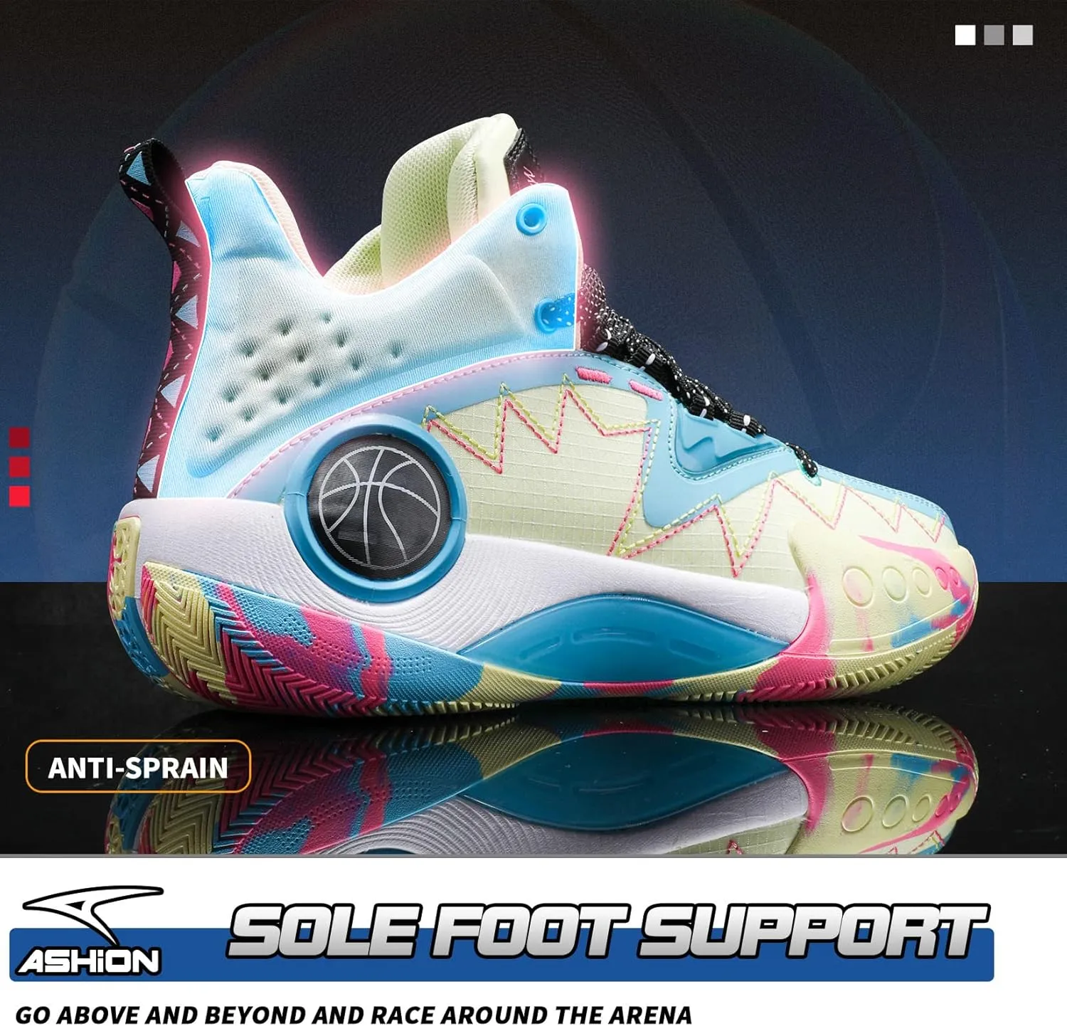 ASHION Unisex Kids Basketball Shoes Boys Air High Top Sneakers Girls Breathable Non-Slip Athletic Shoes Little Kid/Big Kid