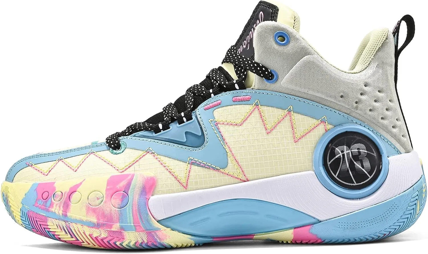 ASHION Unisex Kids Basketball Shoes Boys Air High Top Sneakers Girls Breathable Non-Slip Athletic Shoes Little Kid/Big Kid