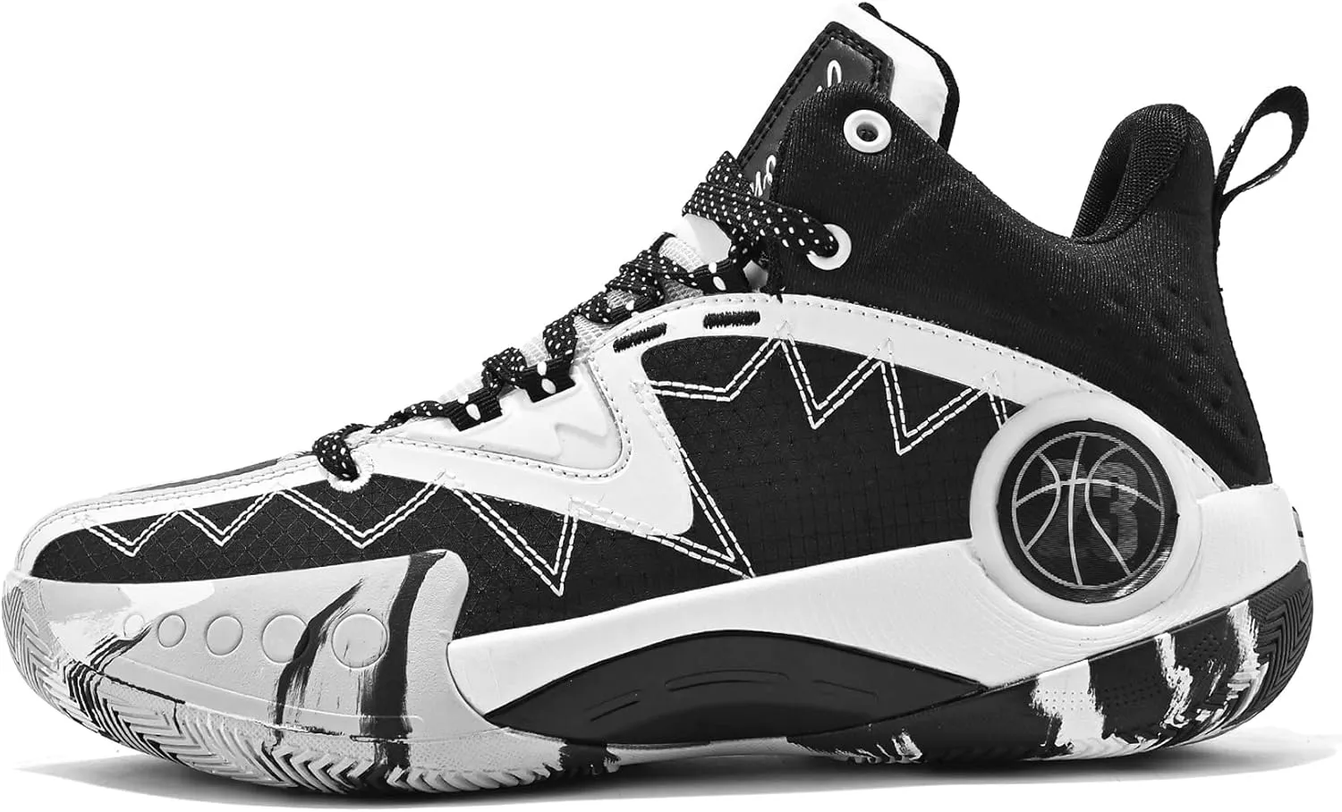 ASHION Unisex Kids Basketball Shoes Boys Air High Top Sneakers Girls Breathable Non-Slip Athletic Shoes Little Kid/Big Kid