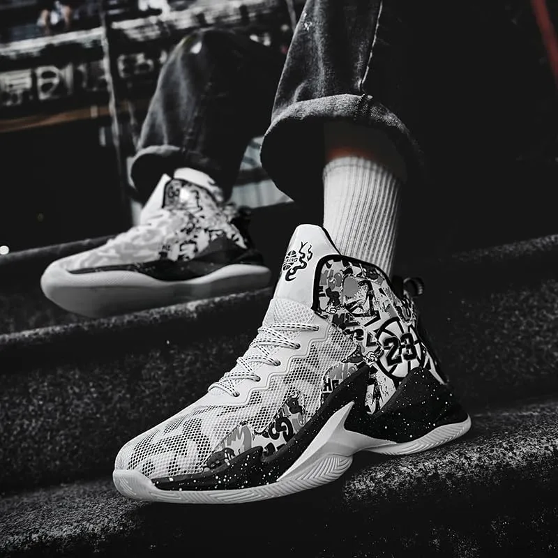 Basketball Shoes for Boys and Kids, Walking Running Shoes Breathable Comfortable Boys Sneakers for Little and Big Kids