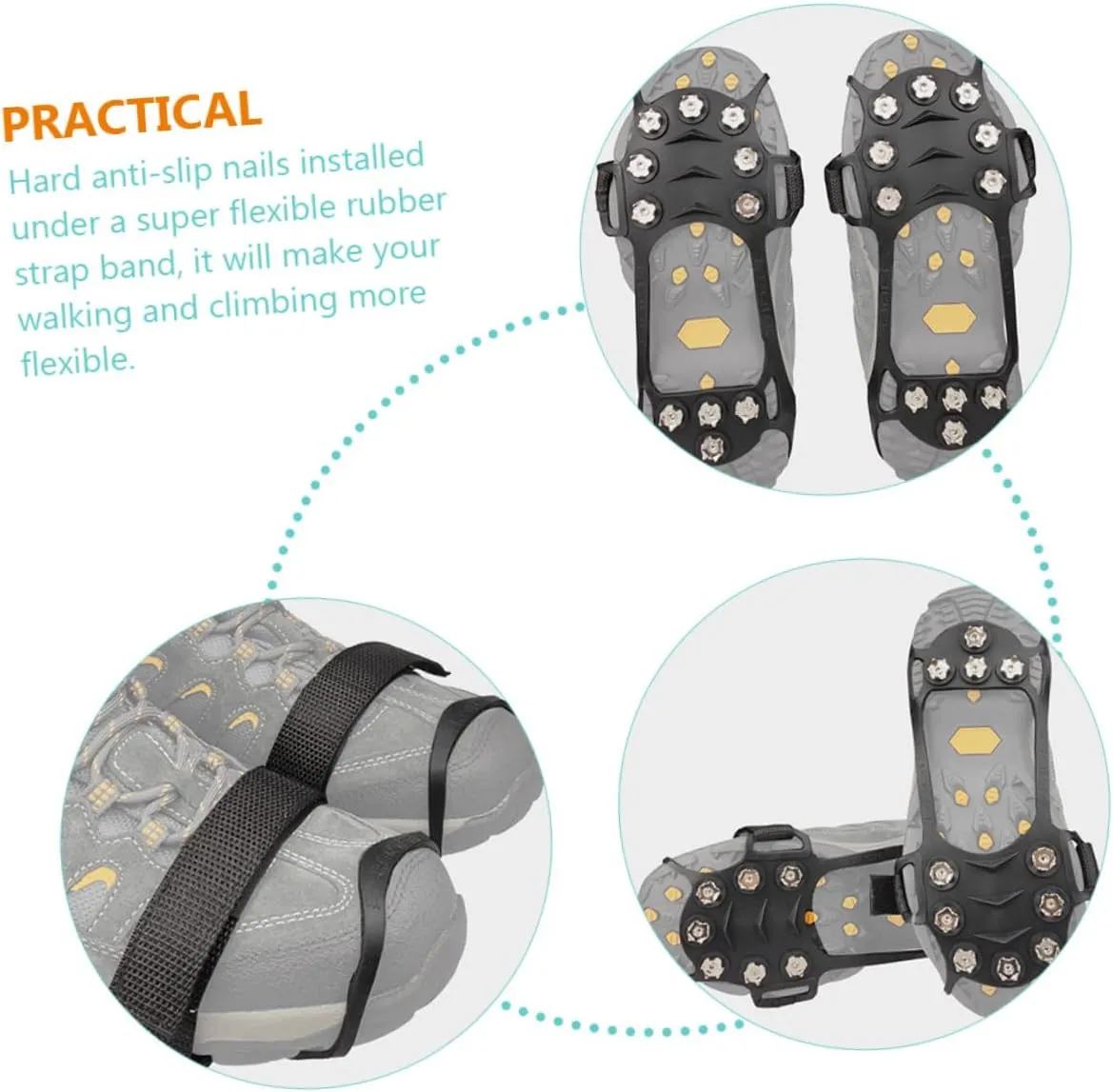 BESPORTBLE Mountaineering Covers Ski - Shoe Grippers Boot Grippers Ice Heel Protectors for Shoes Ice Cleats Snow
