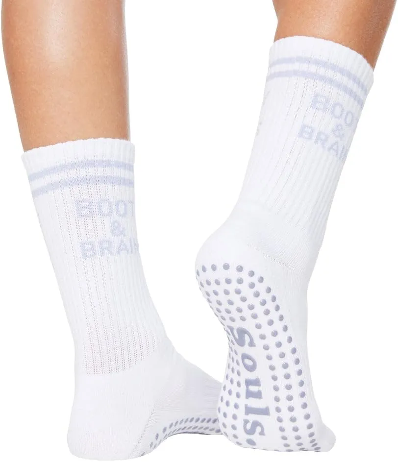 Booty & Brains Grip Socks for Pilates, Yoga, Barre & Workout - Non-Slip Stability - Athletic Socks for Women