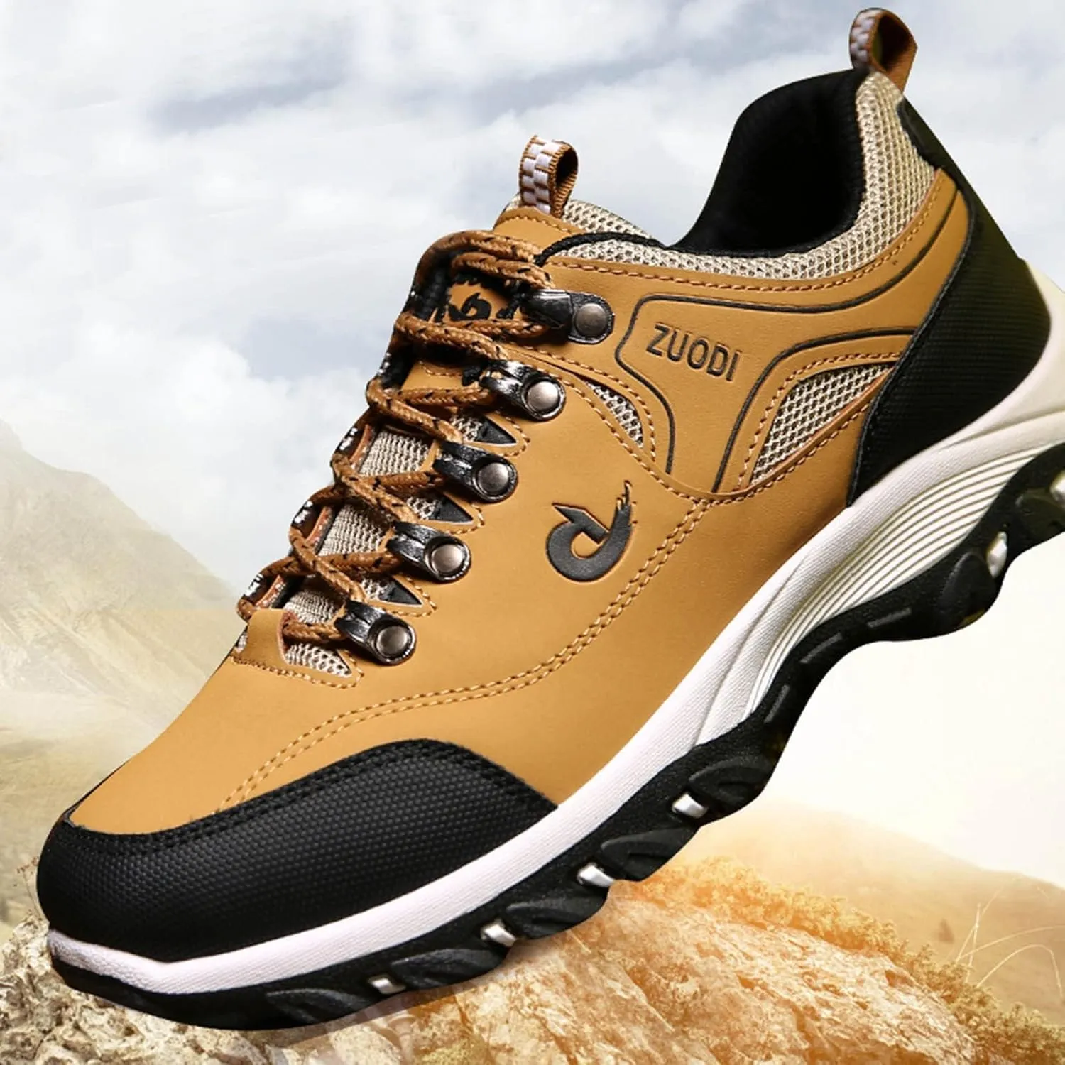BORAMAX Men's Sneakers Hiking Shoes Running ShoesComfort Casual Shoes Mountaineering Walking Shoes Outdoor Sneakers