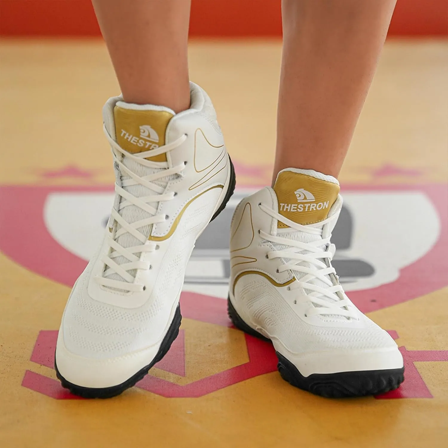 Boxing Shoes Men's Women High Top Wrestling Shoes Non-Slip and Durable Fitness Training Sneakers for Gym Powerlifting Bodybuilding