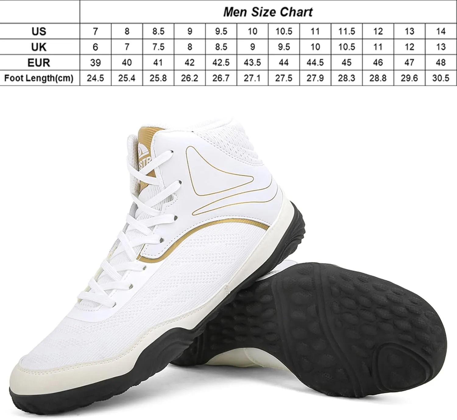 Boxing Shoes Men's Women High Top Wrestling Shoes Non-Slip and Durable Fitness Training Sneakers for Gym Powerlifting Bodybuilding