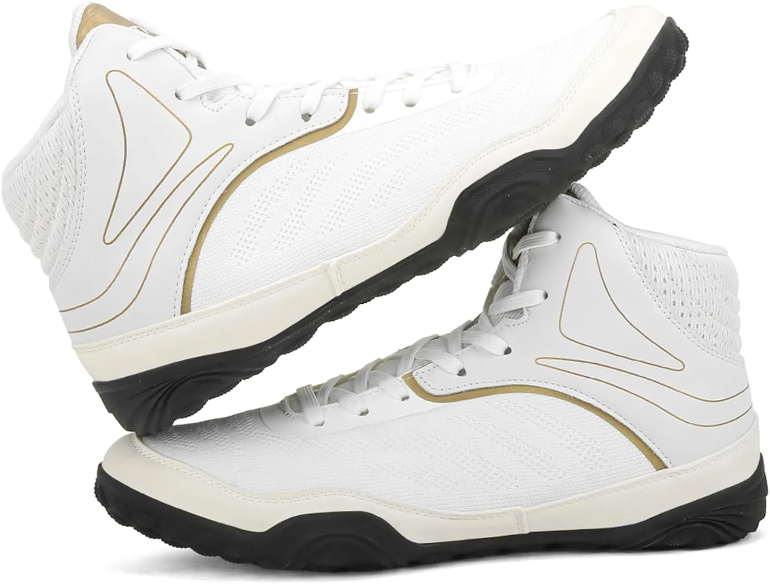 Boxing Shoes Men's Women High Top Wrestling Shoes Non-Slip and Durable Fitness Training Sneakers for Gym Powerlifting Bodybuilding