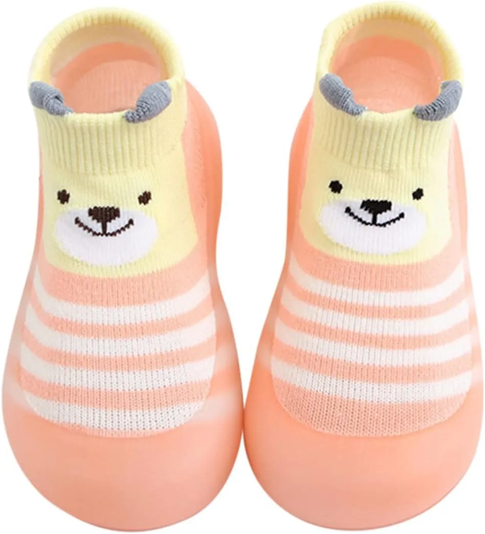 Boy Girl Baby Sock Shoes,0-3 Years Newborn Baby Boys Girls Sock Shoes Cute Cartoon First Walking Shoes Prewalker