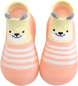 Boy Girl Baby Sock Shoes,0-3 Years Newborn Baby Boys Girls Sock Shoes Cute Cartoon First Walking Shoes Prewalker