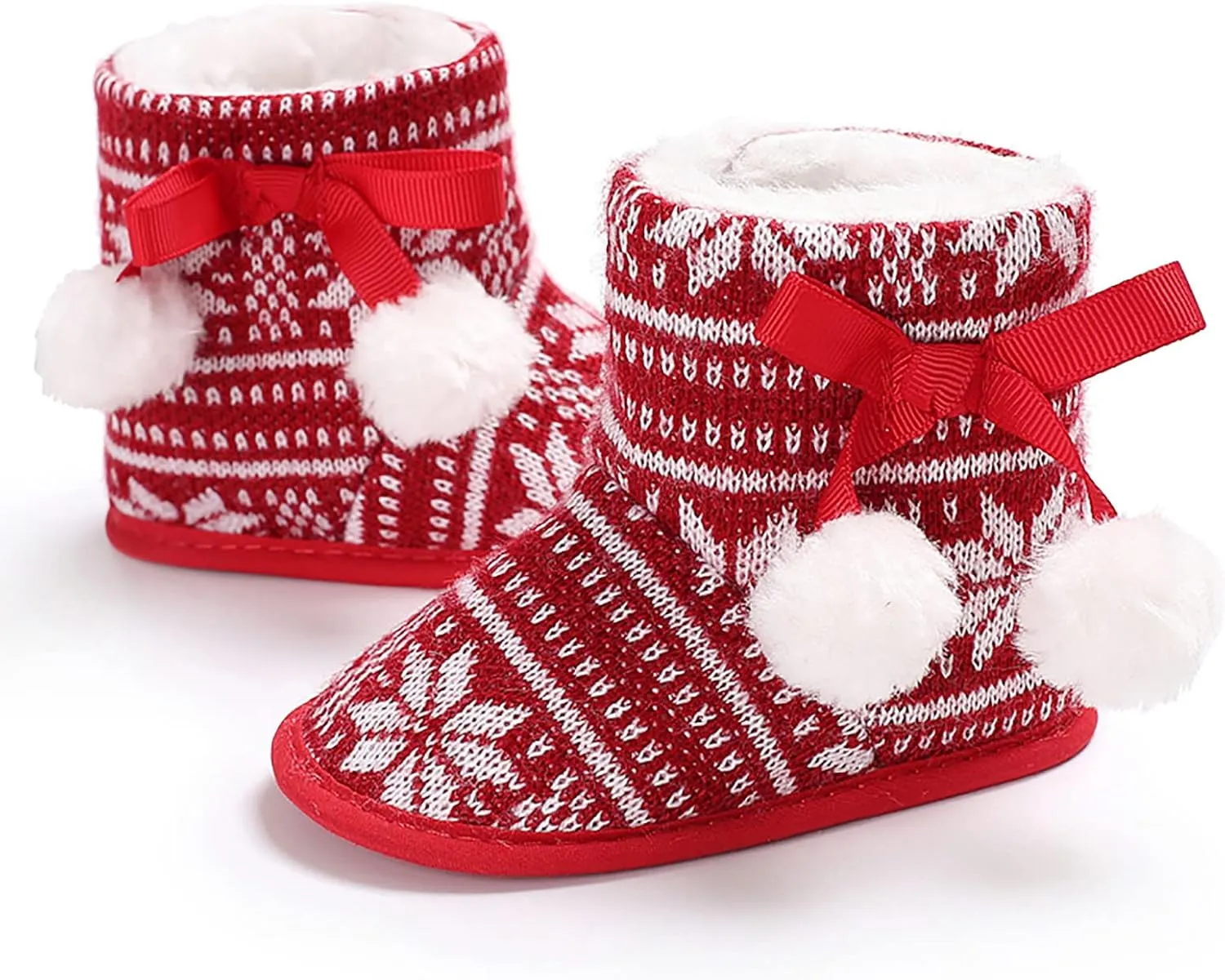 Boy Toddler Shoes Size 6 Christmas Snowflake Print Shoe Baby Girls Boys Soft Booties Warm Girls Non Slip Shoes