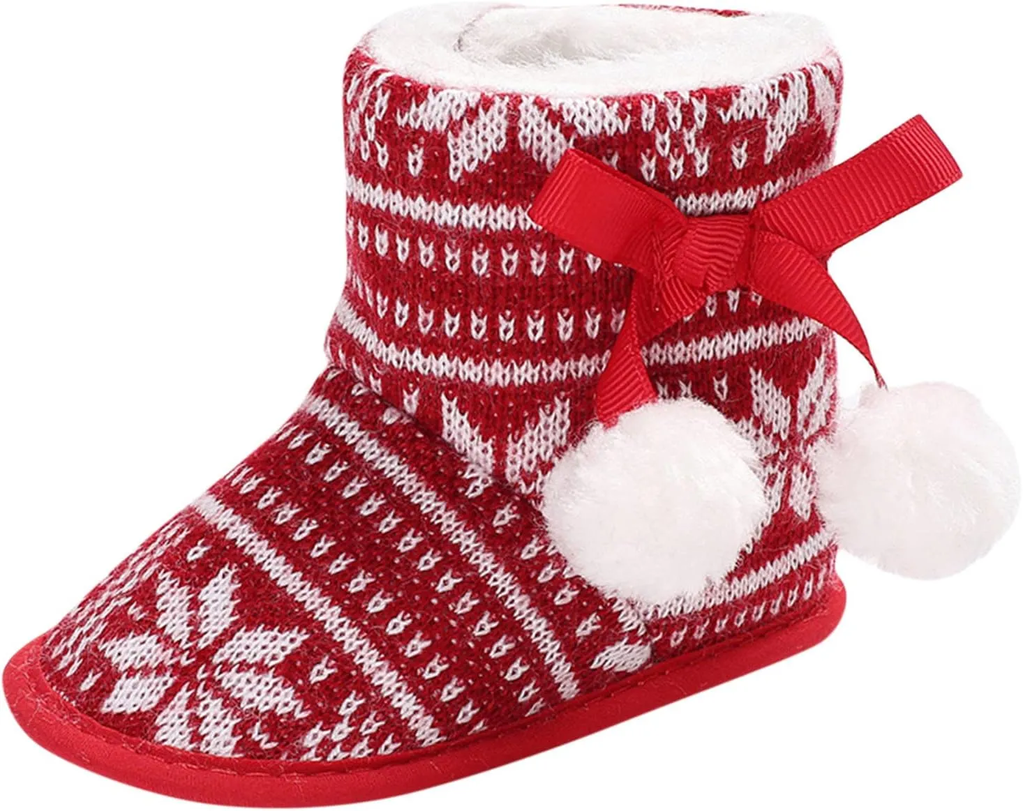 Boy Toddler Shoes Size 6 Christmas Snowflake Print Shoe Baby Girls Boys Soft Booties Warm Girls Non Slip Shoes