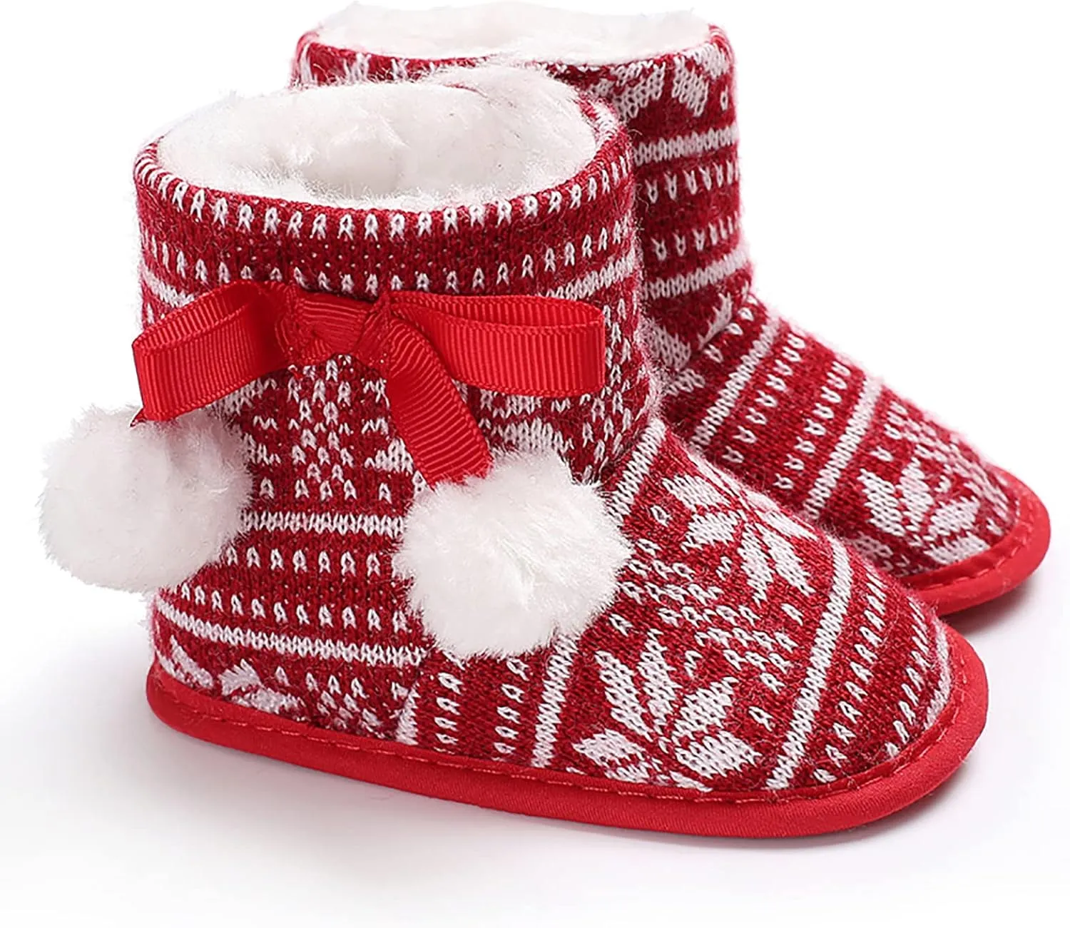 Boy Toddler Shoes Size 6 Christmas Snowflake Print Shoe Baby Girls Boys Soft Booties Warm Girls Non Slip Shoes