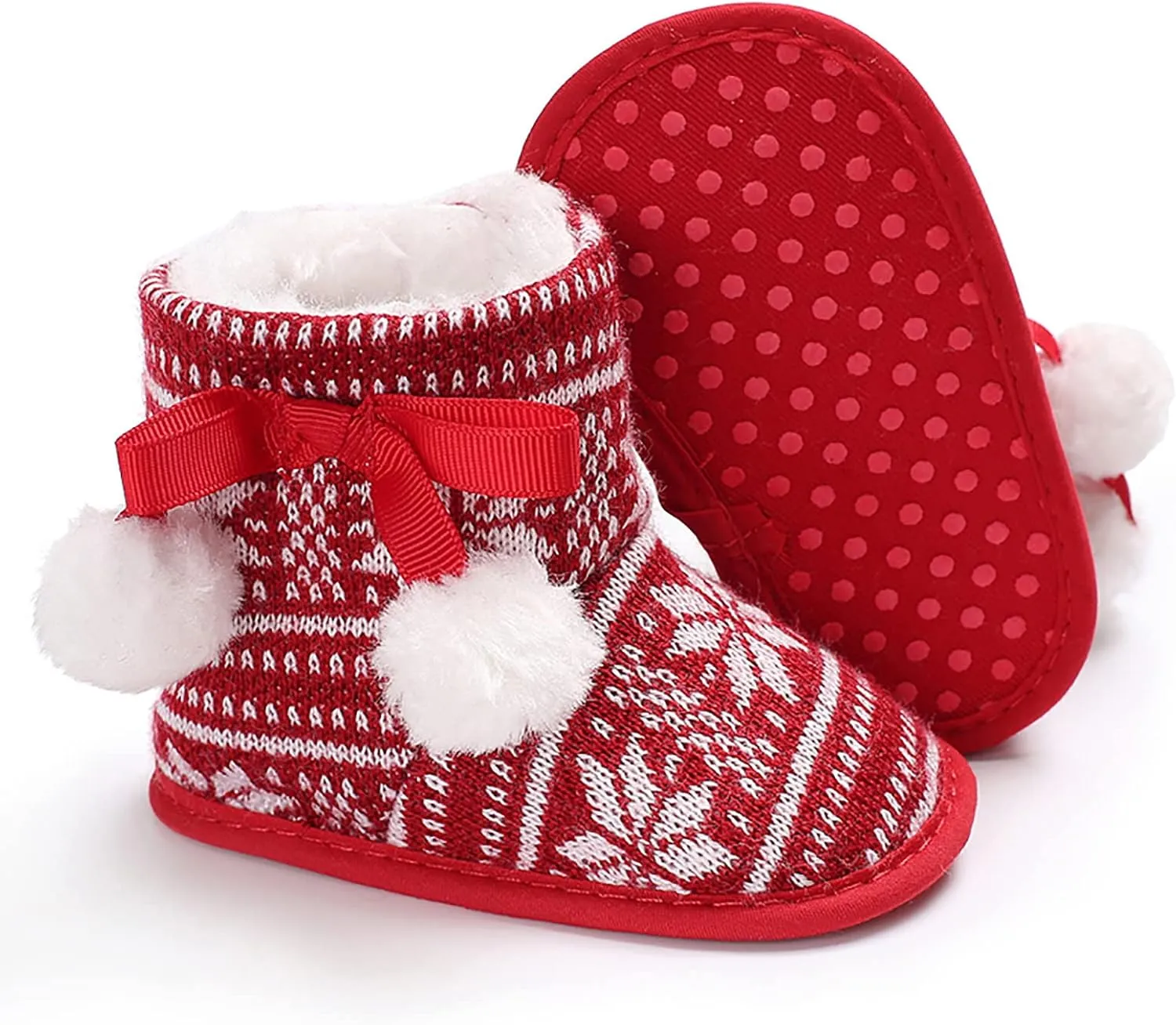 Boy Toddler Shoes Size 6 Christmas Snowflake Print Shoe Baby Girls Boys Soft Booties Warm Girls Non Slip Shoes