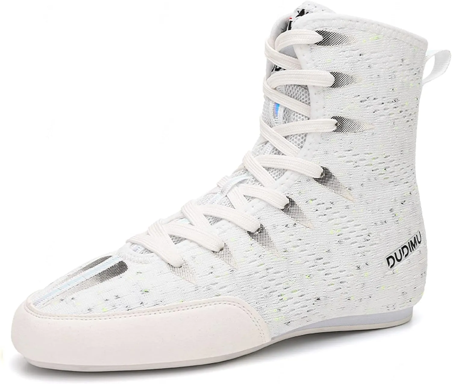 Boy's Boxing Shoes Combat Training Shoes Mesh Non-Slip Rubber Sole Children Wrestling Boxing Boots,White-35EU