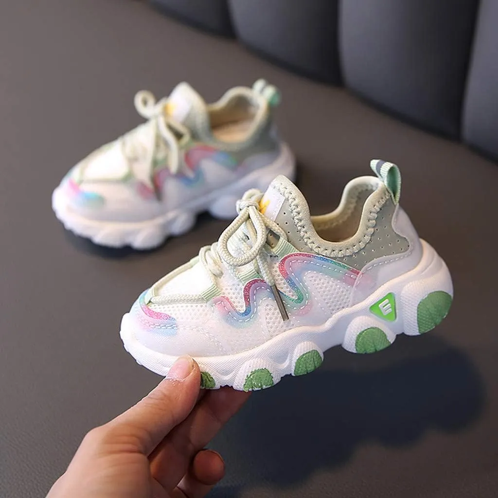 Boys Slip on Shoes Lace Infant Kids Toddler Up Breathable Girls Mesh Baby Shoes Soft Heart Shoes Baby Girl