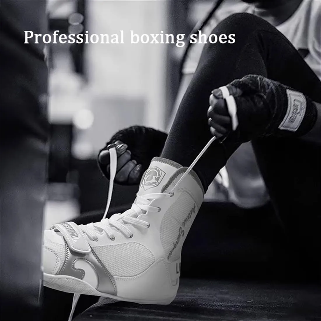 Breathable Wrestling Shoes Lightweight Boxing Training Shoes Mesh Kickboxing Sneakers for Adults Youth Multiple Sizes