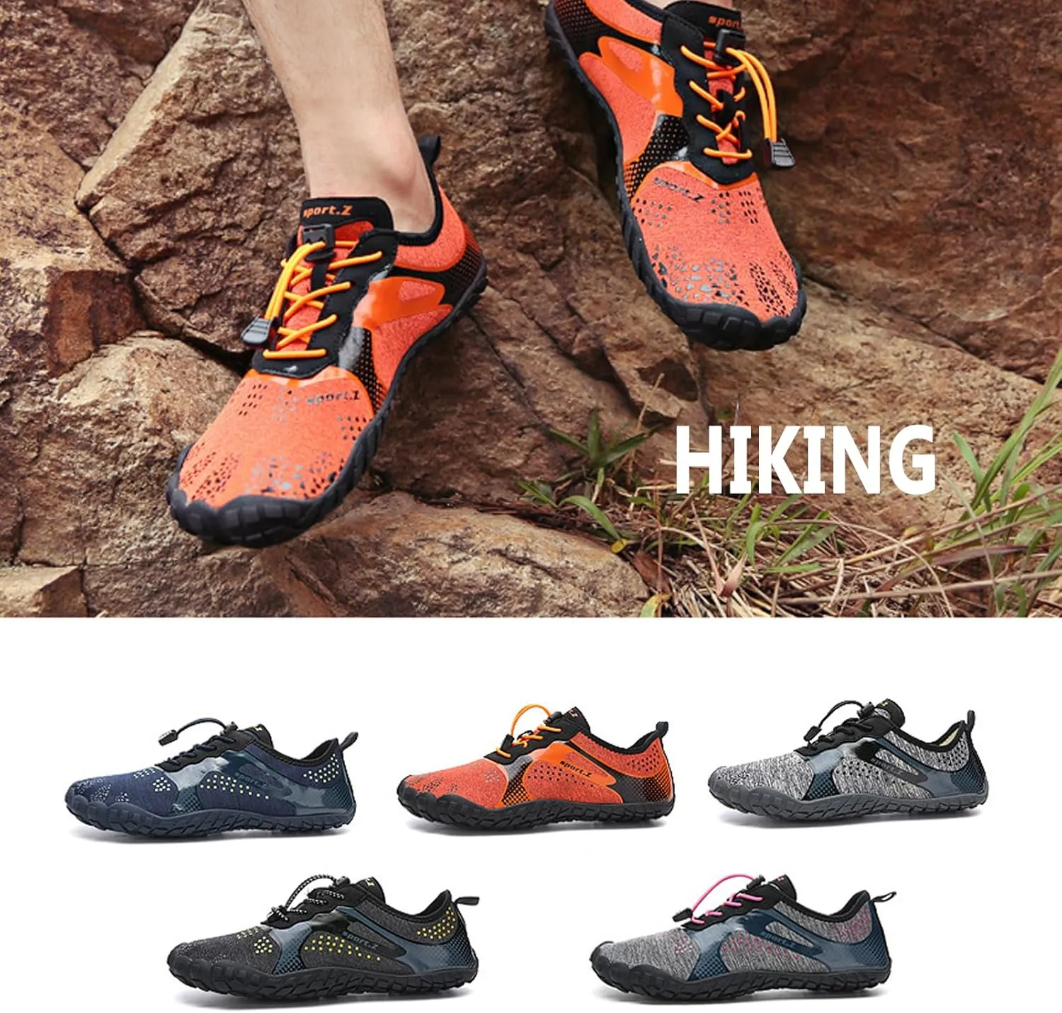 Buhelyc Women Men Water Shoes Breathable Lightweight Mountaineering Casual Sport Shoes Beach Sneakers for Walking Hiking Diving