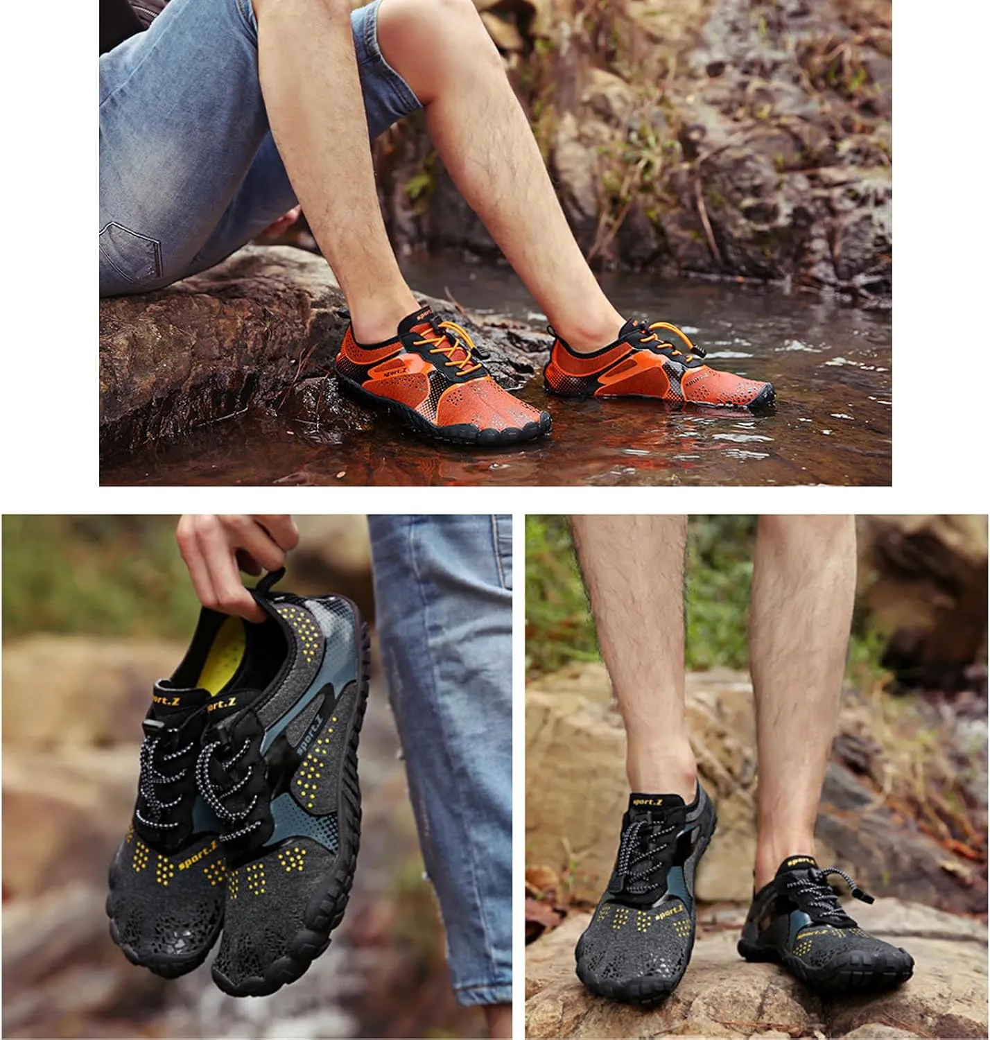 Buhelyc Women Men Water Shoes Breathable Lightweight Mountaineering Casual Sport Shoes Beach Sneakers for Walking Hiking Diving