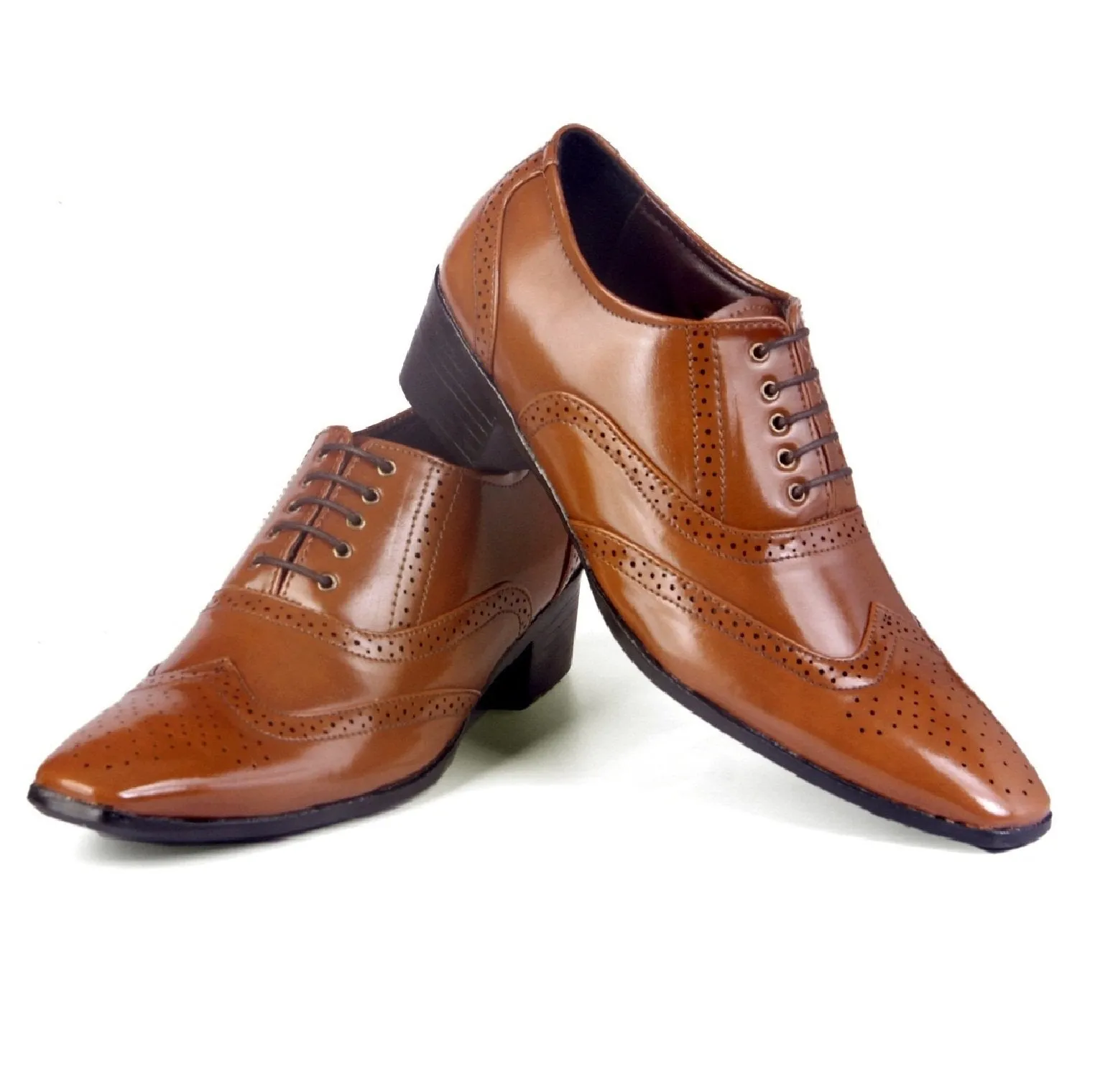 BXXY Men's Height Increasing Formal Brogue Faux Leather Oxford Shoes
