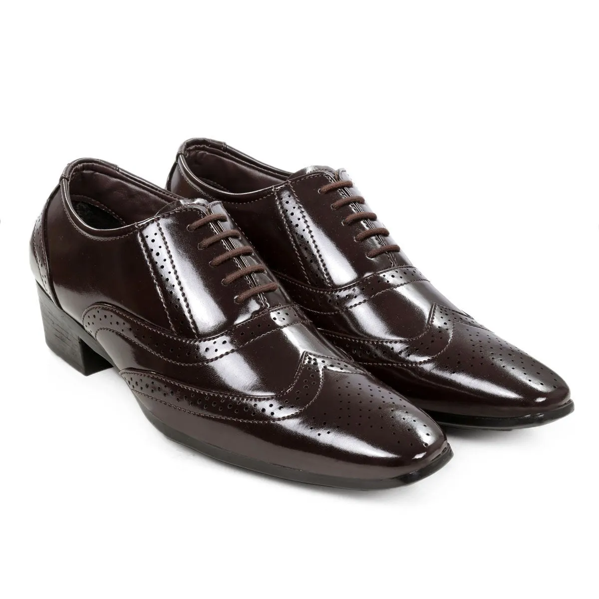BXXY Men's Height Increasing Formal Brogue Faux Leather Oxford Shoes