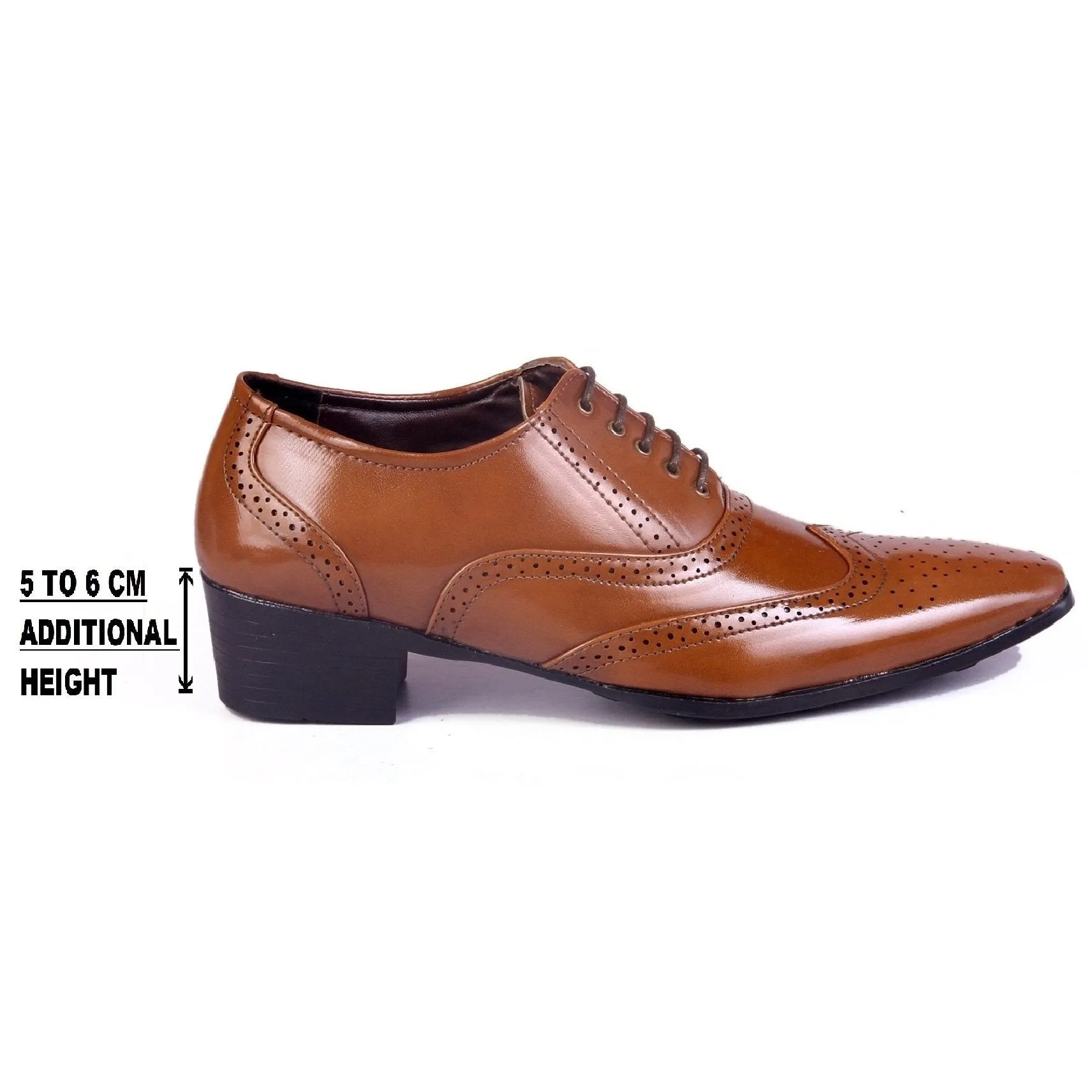 BXXY Men's Height Increasing Formal Brogue Faux Leather Oxford Shoes