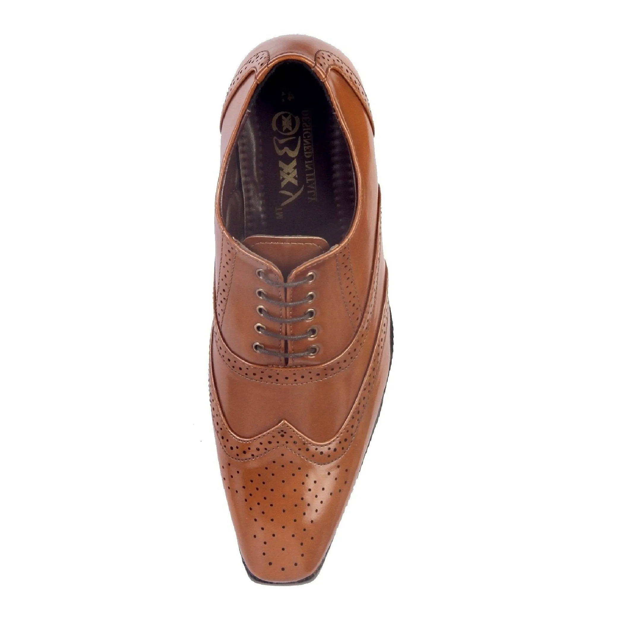 BXXY Men's Height Increasing Formal Brogue Faux Leather Oxford Shoes