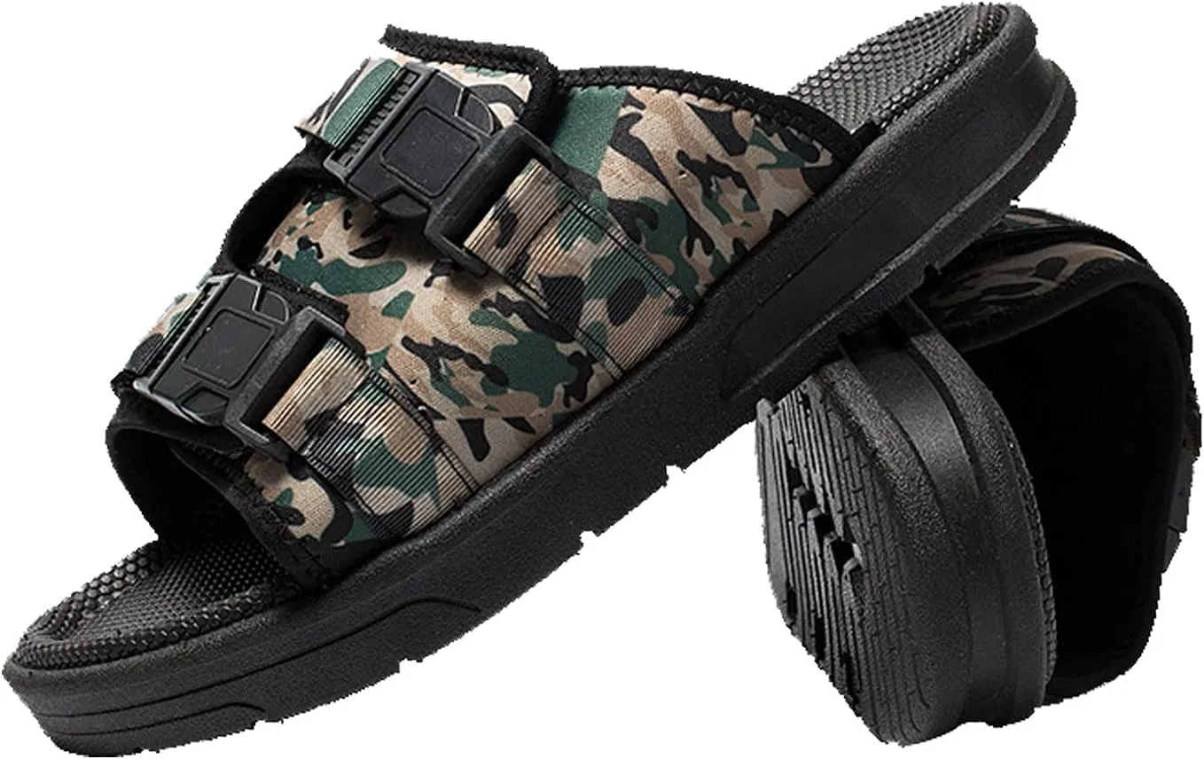 Camo Sandals for Men Fashion Wide Strap Beach Sandal Lightweight Soft Vacation Hiking Outdoor Summer Shoes Footwear