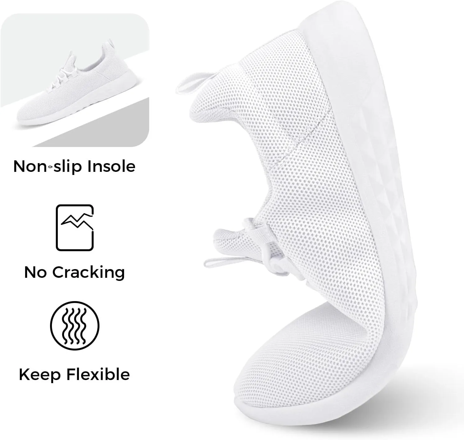 CHIN·MOON Women's Slip On Walking Shoes Lightweight Non Slip Running Gym Shoes Breathable Fashion Sneakers