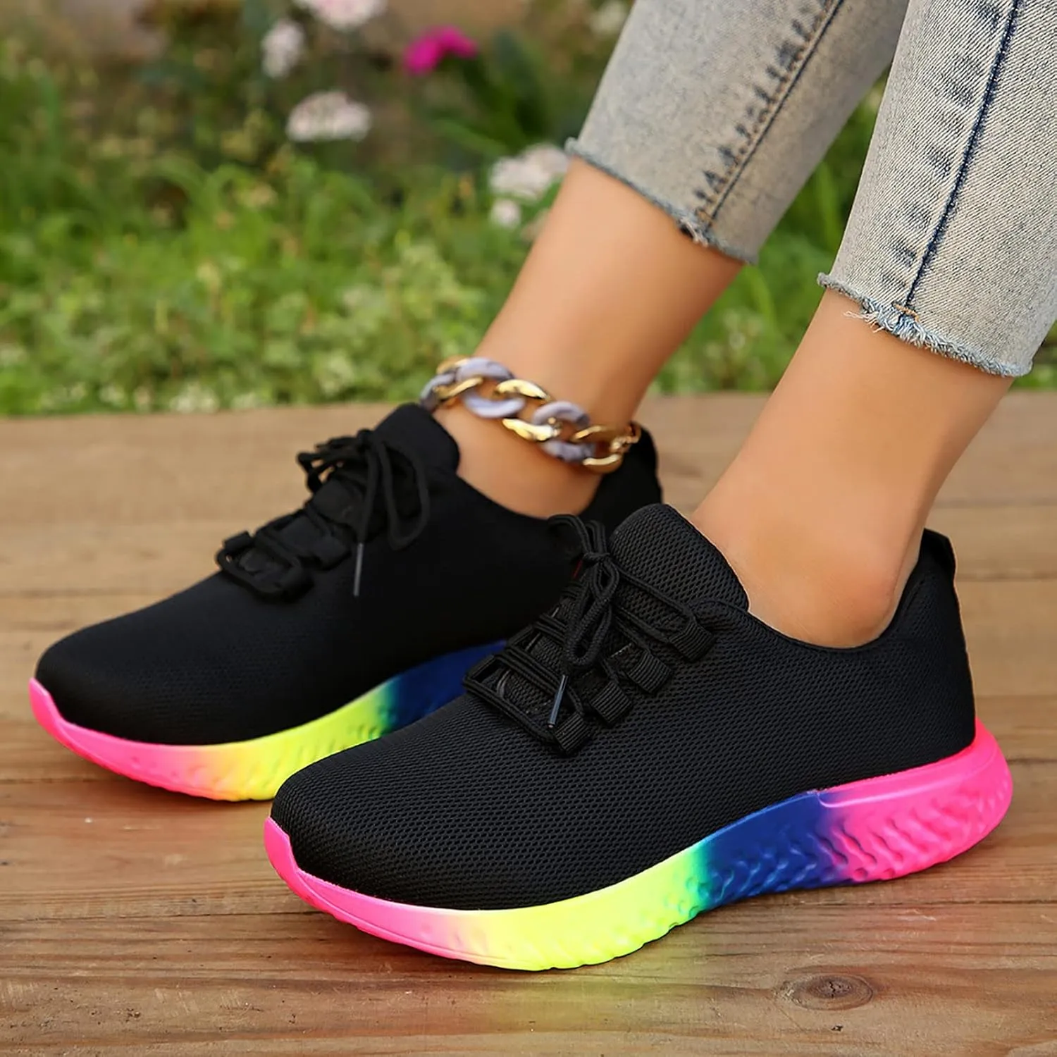 Chunky Platform High Sneakers for Women Women's Hiking Shoes Lightweight Slip On Shoes for Elderly Women Wide Width Womens Fashion Sneakers 2023 Retro Zapatos De Mujer Antideslizante para Cocina