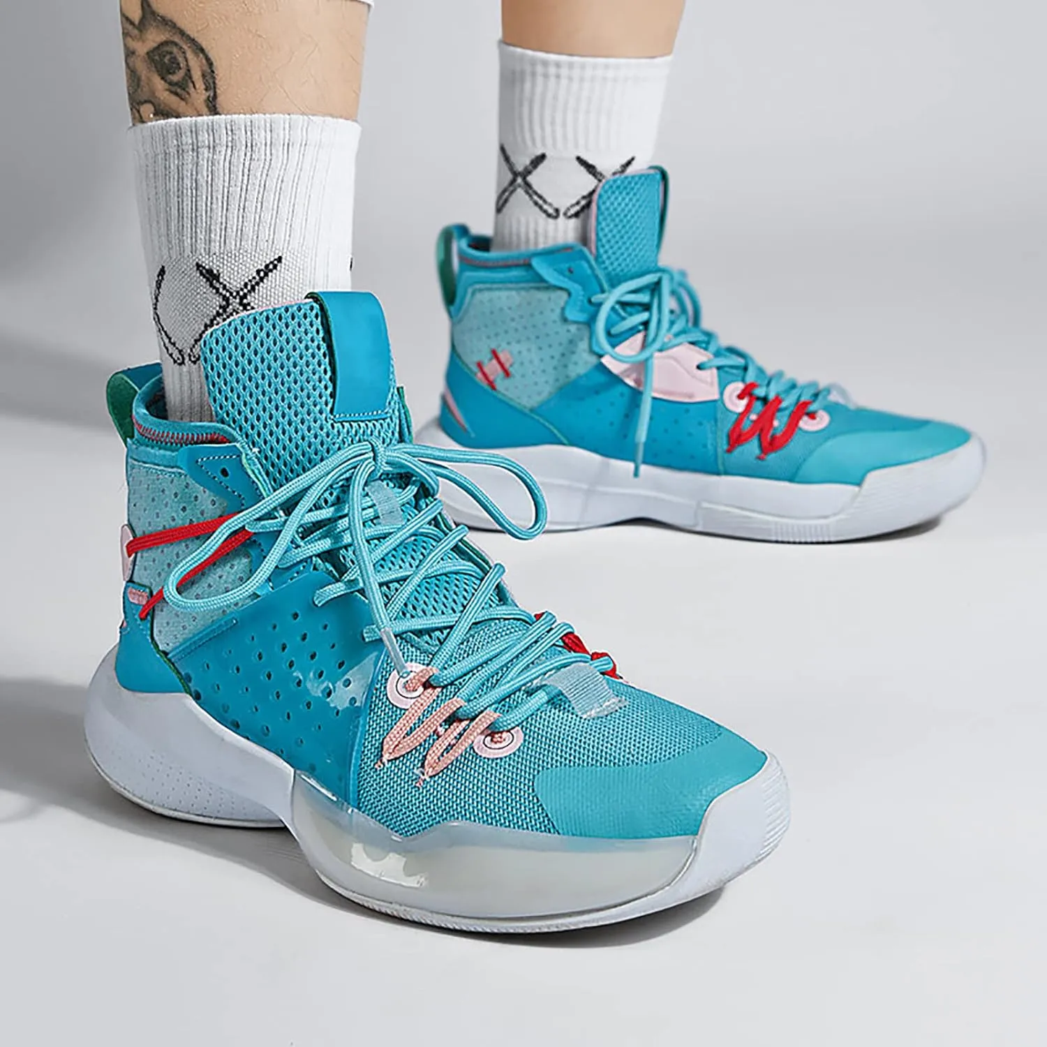 CJSPORX Mens Basketball Shoes Fashion High Top Running Sneakers Lightweight Sport Shoes for Athletic