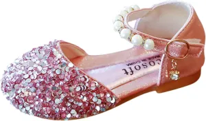 Day 5 Shoes Bling Bowknot Kids Baby Sandals Single Shoes Princess Pearl Girls Toddler Running Shoes Size 7