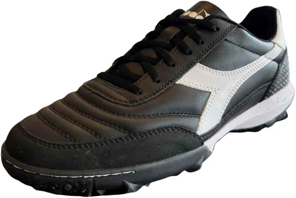 Diadora Calcetto LT Turf Soccer Shoes - Full Grain Leather, Enhanced Cushioning, Anti-Wear Rubber, Synthetic Turf, Optimal Traction and Stability