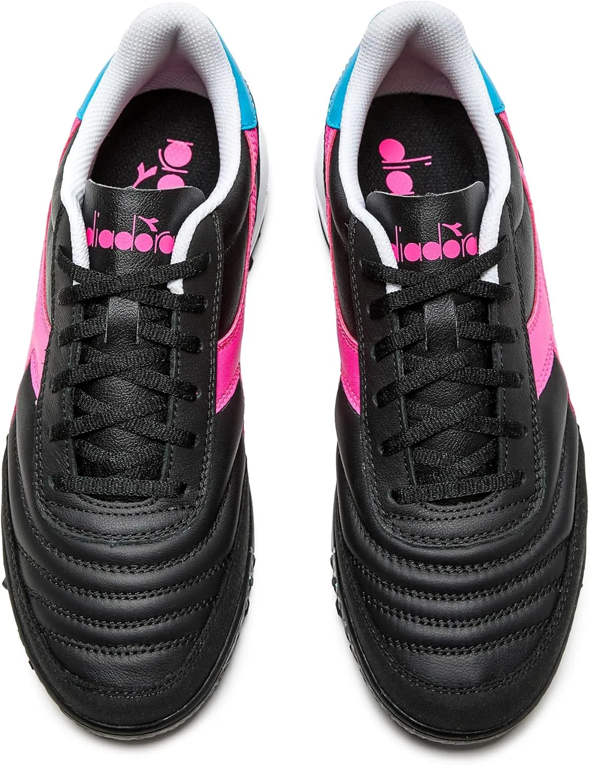 Diadora Calcetto LT Turf Soccer Shoes - Full Grain Leather, Enhanced Cushioning, Anti-Wear Rubber, Synthetic Turf, Optimal Traction and Stability