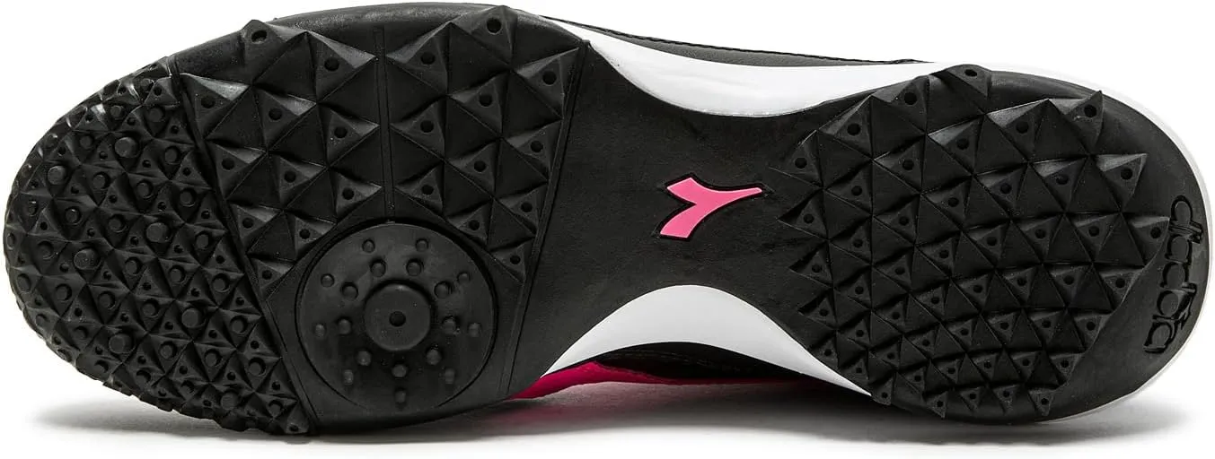 Diadora Calcetto LT Turf Soccer Shoes - Full Grain Leather, Enhanced Cushioning, Anti-Wear Rubber, Synthetic Turf, Optimal Traction and Stability
